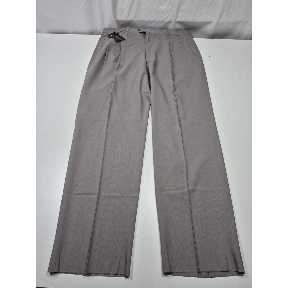 Zanieri Dress Pants Mens 42x36 Gray Wool Pleated Super 100 Made Italy NWT